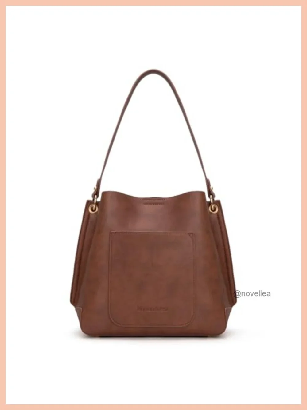 Medium Hobo Bag for Women, 3 Compartments, Faux Leather, Crossbody Strap